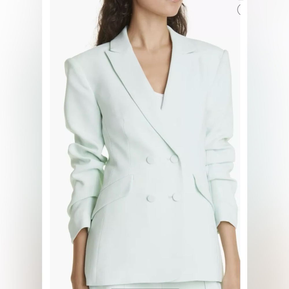 Women's Mint Green Double-Breasted Blazer - Picture 2 of 13